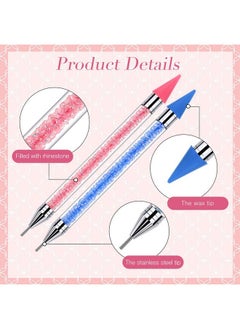 Tatuo 20 Pcs Dual Ended Nail Rhinestone Picker With 20 Replacement Wax Tips, Crayon Nail Pen For Rhinestone Applicator Crystal Beads Handle Dotting Tools Pens For Nail Manicure Art Diy Decoration  - Image 2