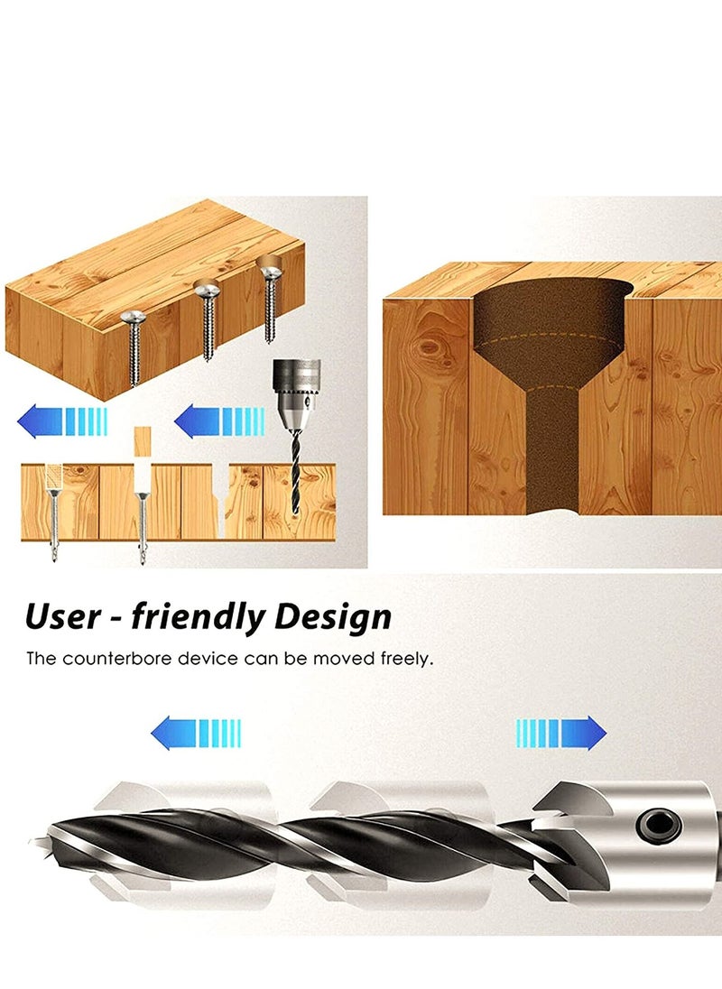 Y&D - 7-Piece High Speed Steel Countersink Drill Bit with One L-wrench Silver 13.00 x 3.00 11.00cm - Image 1