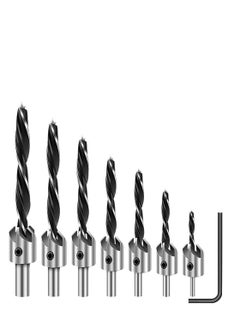 Y&D 7-Piece High Speed Steel Countersink Drill Bit with One L-wrench Silver 13.00 x 3.00 11.00cm  - Image 1