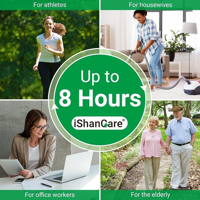 ishancare لصقات آلام الرقبة من إيشانكير، 48 لصقة، لصقات حرارية عشبية بأقصى قوة، 8 ساعات من التسخين العميق بقوة إضافية لتخفيف آلام المفاصل للرقبة والظهر والركبة والكتف (عبوتان) - Image 2