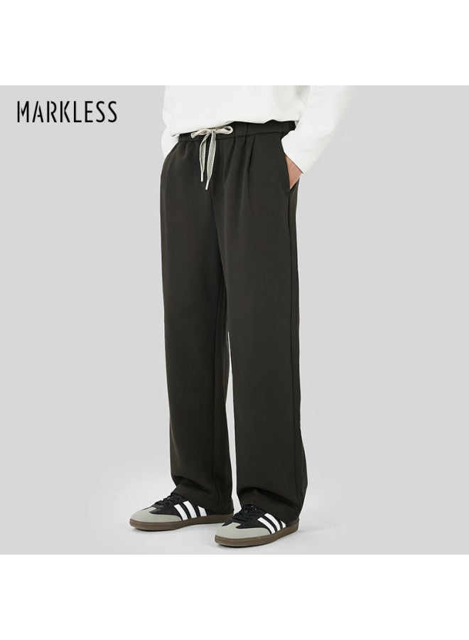 Markless Men's Casual Autumn Winter Loose Straight Cotton Blend Pants 4870 Chestnut Brown S - Image 1