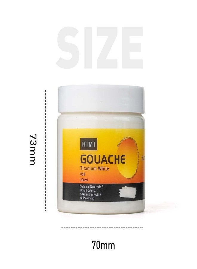 HIMI أقلام جواش HIMI للتعبئة، لون أبيض (زجاجات 200 مل)، طلاء غير سام للكانفاس والورق، مستلزمات فنية للمحترفين والطلاب (أبيض) - Image 4