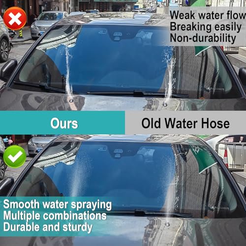 Bcautay Car Windshield Washer Hose 17 Pcs Windshield Washer Hose Kit 5M Washer Fluid Hose with 12 Pcs Hose Connectors 2 Fan Nozzles 2 Rubber Gaskets for Most Car Windshield Washer Tubing - Image 4
