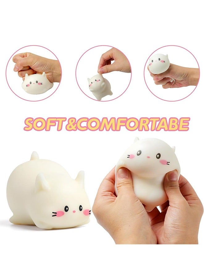 Cat Stress Balls, Cute Cat Squishy Toys for Kids and Adults, Stress Relief Sensory Toys, Fidget Toys Squishy Suitable Boys Girls, Animal Dough Squishies Squeeze Toys, Party Favors for Kids - Image 2