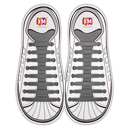 INMAKER No Tie Shoe Laces for Adults and Kids, Elastic Shoelaces for Sneakers, Rubber Silicone Tieless Laces - Image 1
