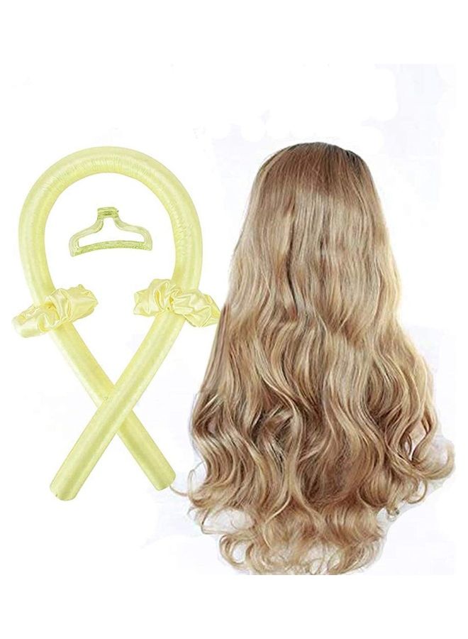 NIBEMINENT Heatless Hair Styling Ribbon Set Yellow - Image 1