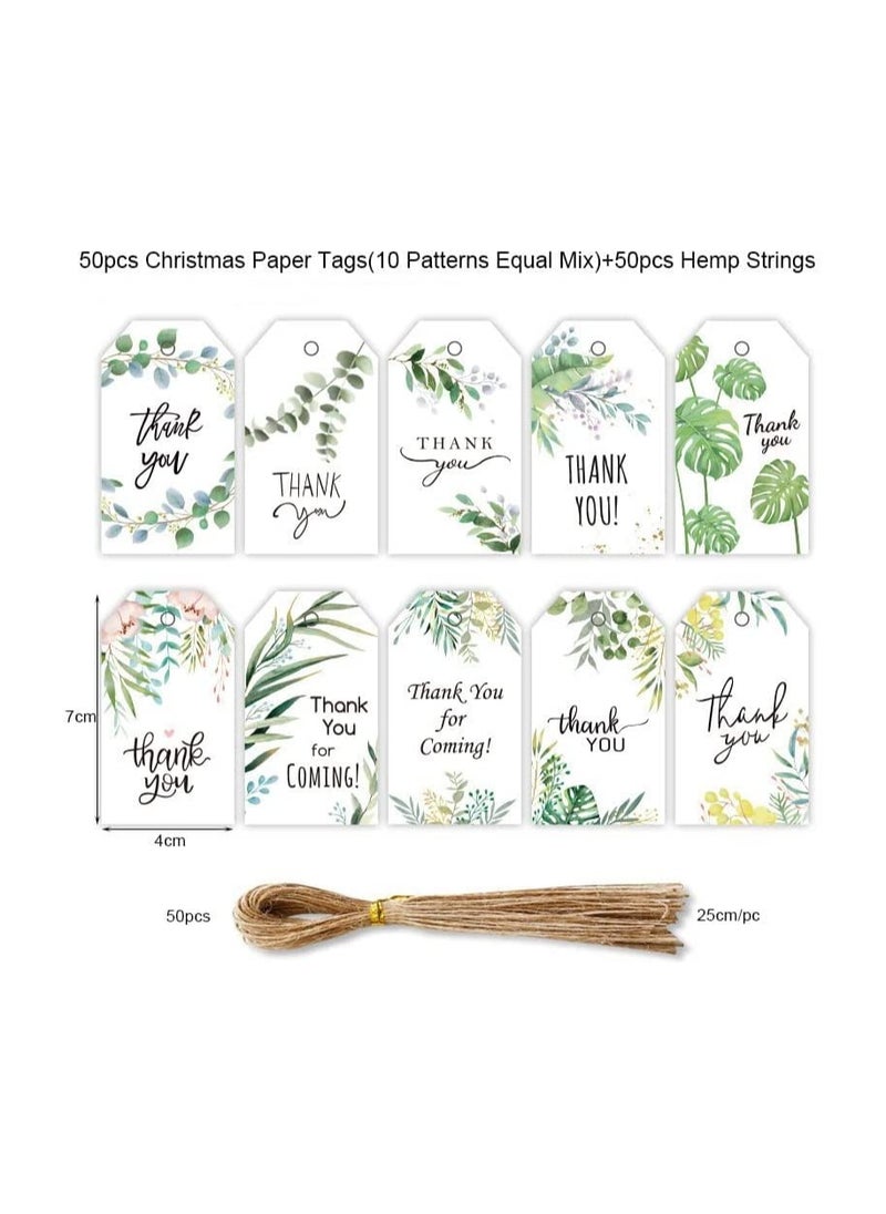 Generic - 50Pcs Thank You Gift Tags with String for Baby Showers, Birthdays, Weddings, Bridal Events, and Special Occasion Party Favors - Perfect for Gift Wrapping and Personal Touches. - Image 1