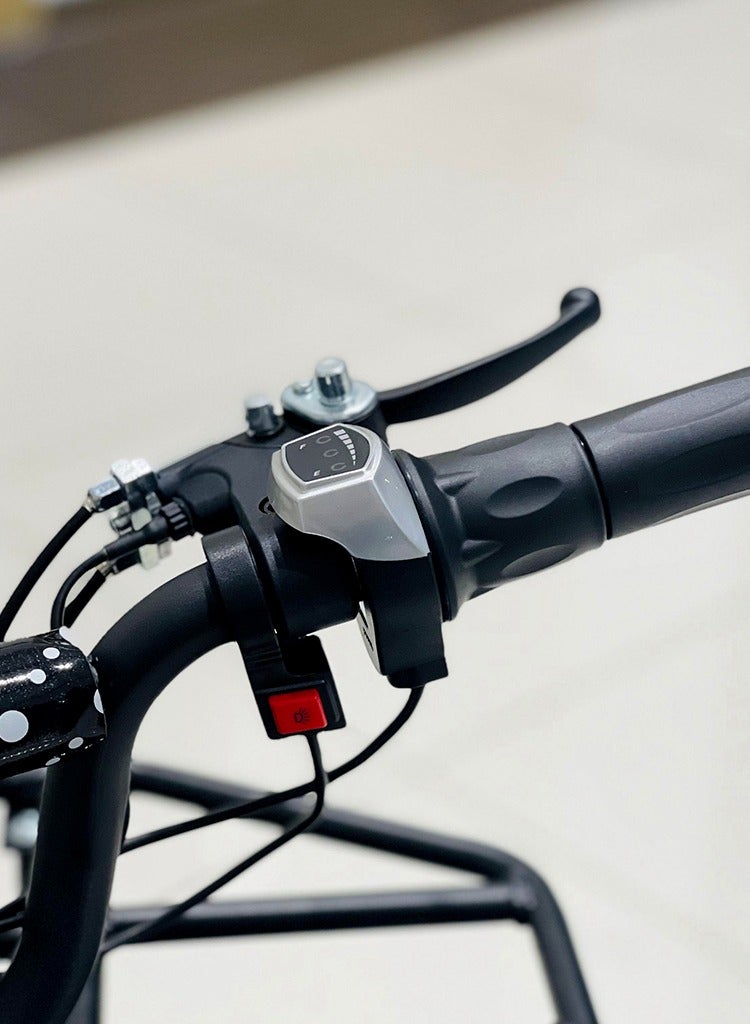 كروني دراجة ريد سبايدر الكهربائية رباعية الدفع مع ترس خلفي وسرعتين - محرك ٥٠٠ واط | بطارية ٣٦ فولت/١٢ أمبير/ساعة (مدى ١٥-١٨ كم) | سرعة قصوى ٢٢ كم/ساعة | فرامل قرصية أمامية/خلفية ونظام تعليق | سعة ١٠٠ كجم | مصابيح LED | ضمان لمدة عام JL025-01 - Image 3