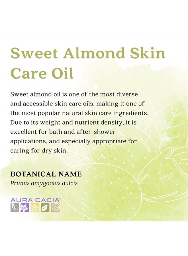 Aura Cacia Sweet Almond Skin Care Oil, 16-Ounce, Natural Source of Skin-Nourishing Fatty Acids & Lipids, No Paraben
