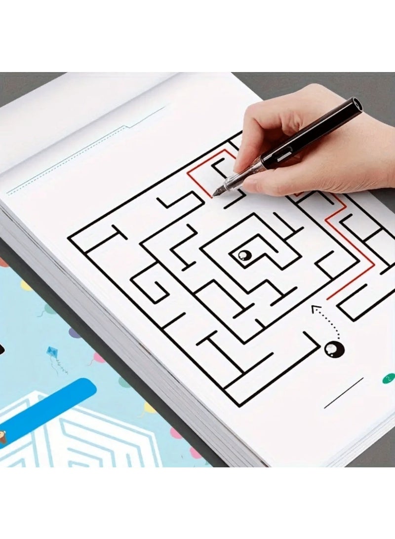 4-Pack Brain-Boosting Maze Puzzle Books for Teens – Non-Electric Mind Training Activity Set with Challenging Labyrinth Games, Focus and Attention Development, Durable & Educational – Ideal Gift for Halloween, Christmas, and Back-to-School - Image 1