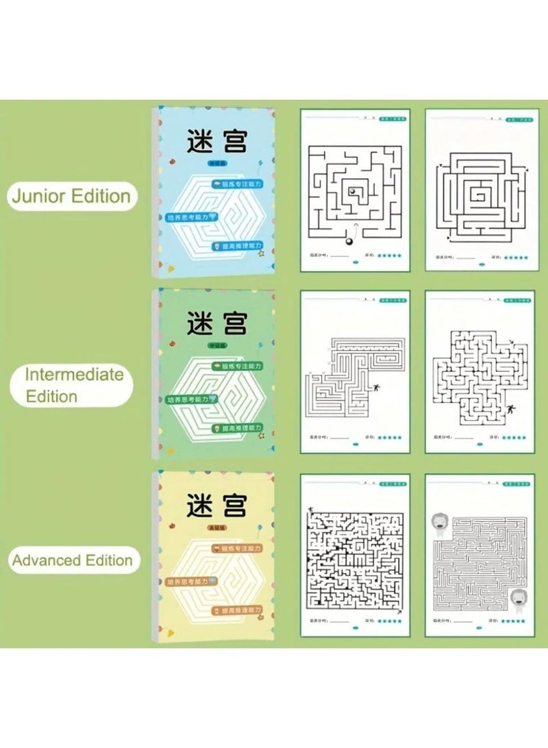 4-Pack Brain-Boosting Maze Puzzle Books for Teens – Non-Electric Mind Training Activity Set with Challenging Labyrinth Games, Focus and Attention Development, Durable & Educational – Ideal Gift for Halloween, Christmas, and Back-to-School - Image 3