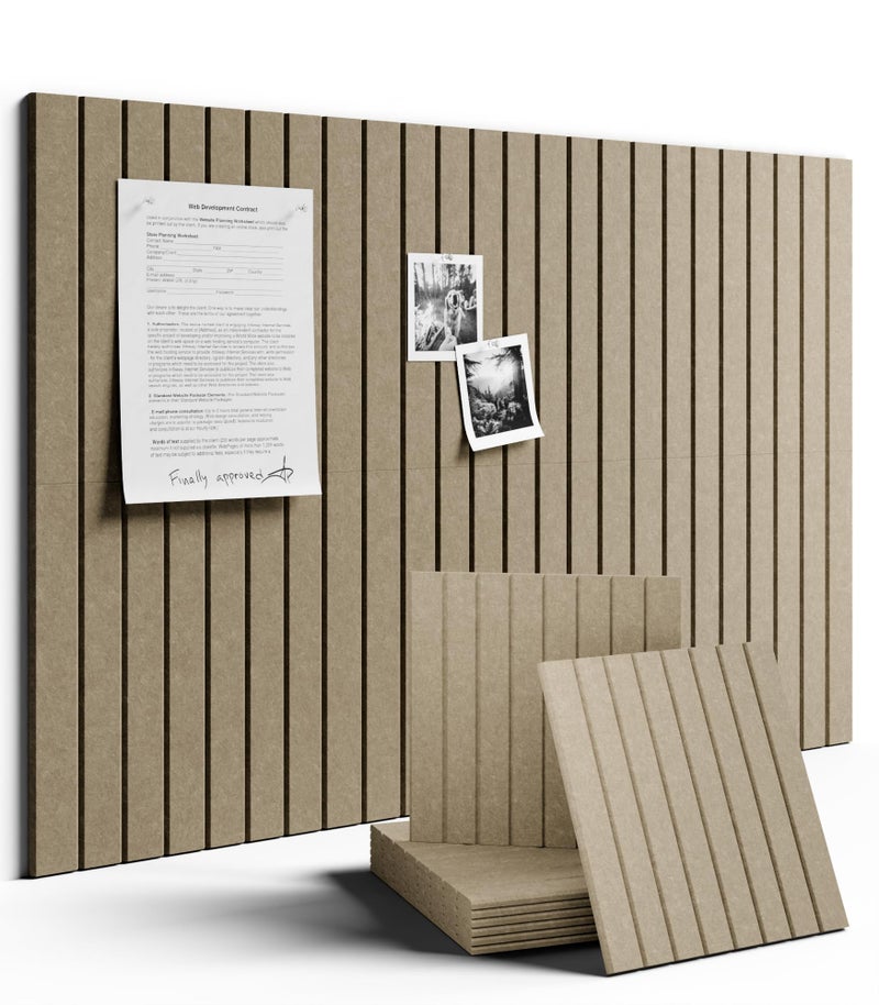 Fluxynara Large Felt Bulletin Board 36"x24" Cork Board Alternative - 6 Pack with 40 Safe Removable Adhesive Tabs, Cork Boards for Walls Cork Board for Home Office Classroom Pin Board-Earth Brown - Image 1