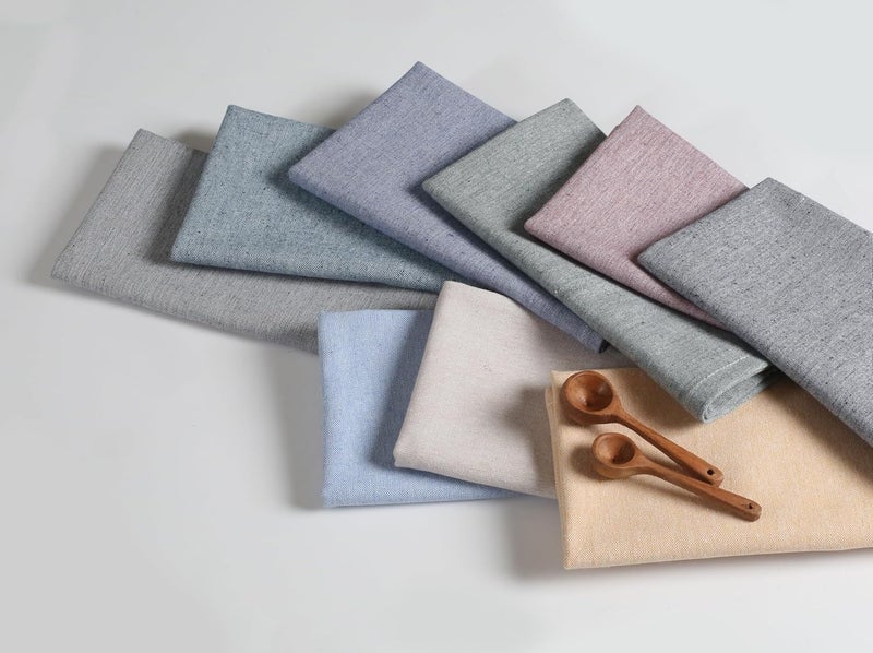 Native Fab Set of 4 Chambray Cloth Napkins  100 Cotton 17x17 Inches Soft Durable Washable HotelQuality Dinner Napkins  Reusable Table Linen for Home Dining Caf Events Buffet Black - Image 5