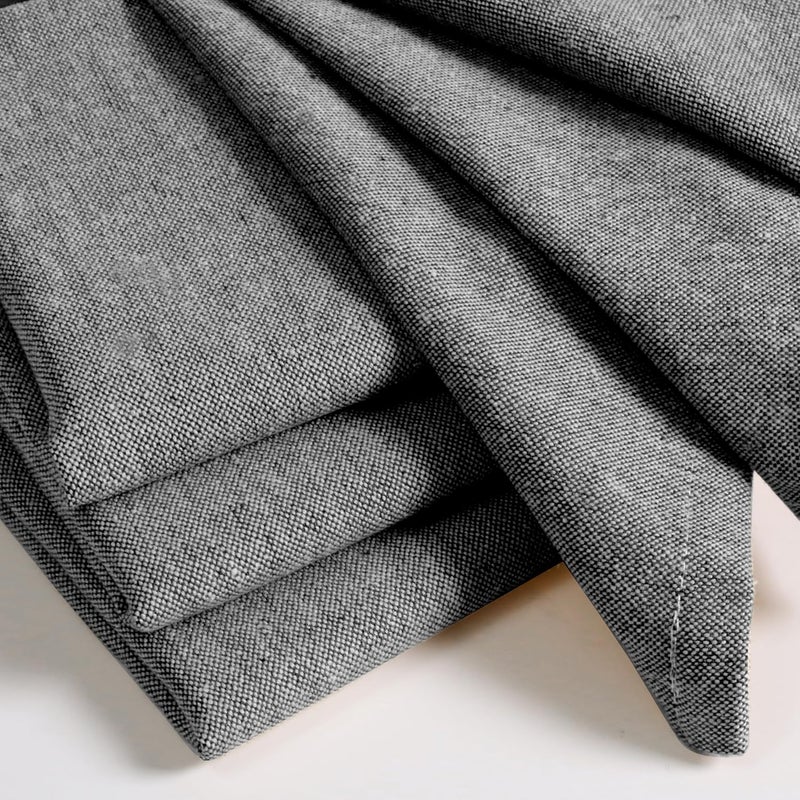 Native Fab Set of 4 Chambray Cloth Napkins  100 Cotton 17x17 Inches Soft Durable Washable HotelQuality Dinner Napkins  Reusable Table Linen for Home Dining Caf Events Buffet Black - Image 4