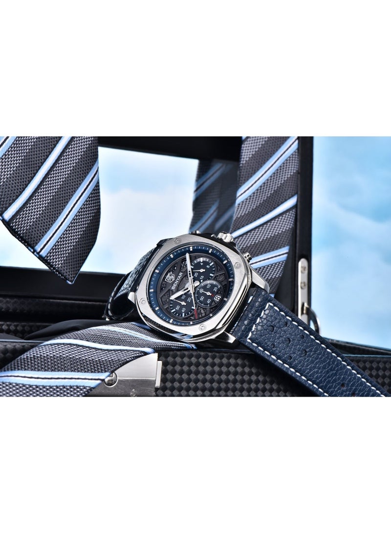 BENYAR Watches for Men Luxury Quartz Water Resistant Watch Men's Chronograph Genuine Leather Strap - Image 5