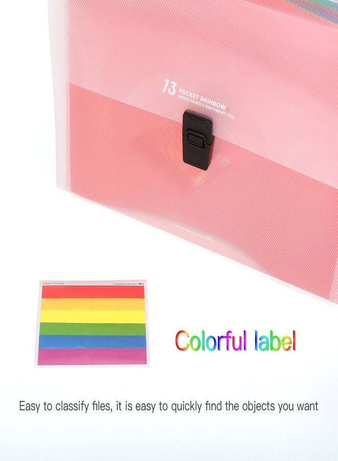 HJSMing 11 13 Pockets-Handle Portable Expandable Multicolor A4 Accordion File Manager/Business Office Student Plastic Folder Organizer - Image 5