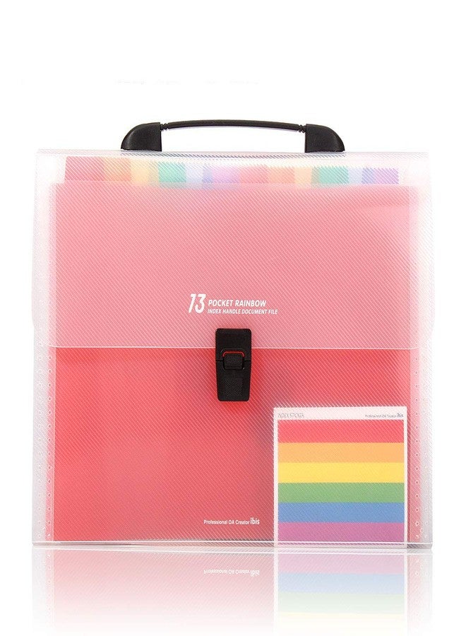 HJSMing 11 13 Pockets-Handle Portable Expandable Multicolor A4 Accordion File Manager/Business Office Student Plastic Folder Organizer - Image 1