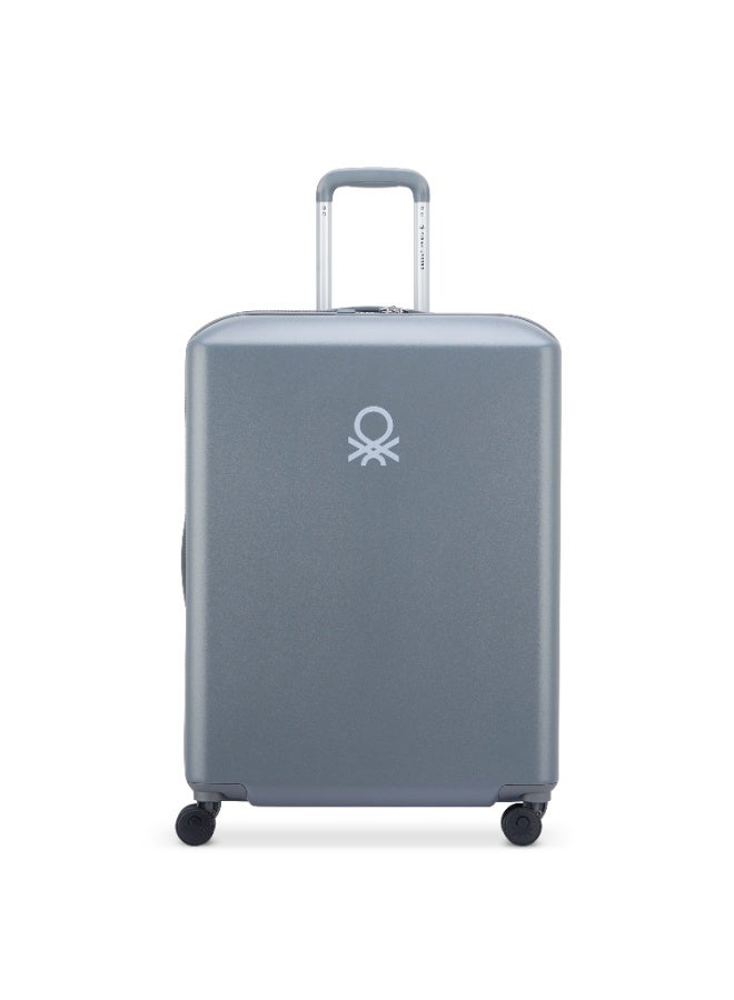 DELSEY United Colors of Benetton Hardside 4-Double Wheel Luggage Trolley Suitcase 82cm Acier - Image 1