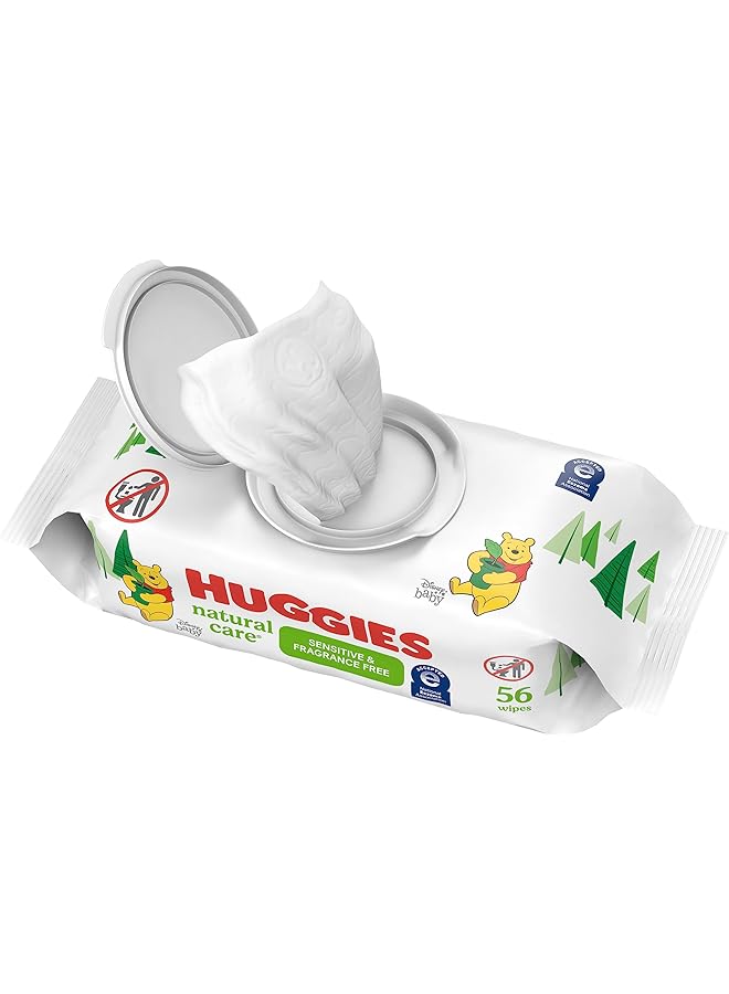هجيز مناديل مبللة للأطفال غير معطرة من ناتشورال كير، عبوة ناعمة، 56 منديلًا - Image 1