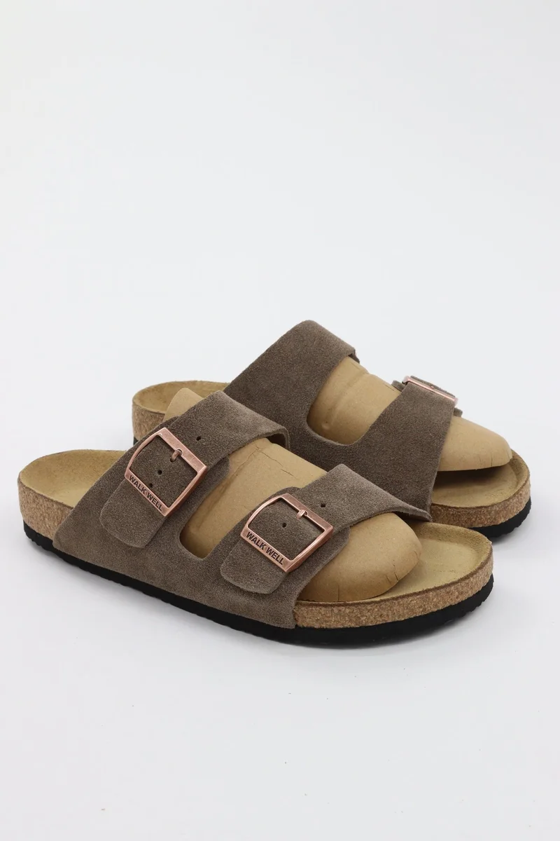 Walk Well Walk Well Genuine Suede Leather Slides