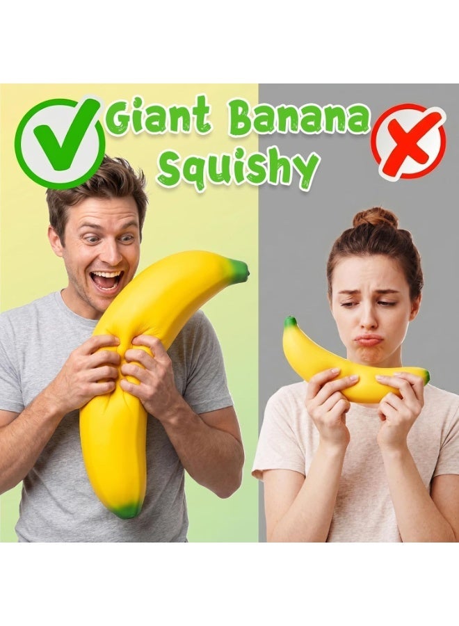 Giant Jumbo Banana Squishy Toy - Realistic Slow Rising Stress Ball for Anxiety Relief - Image 2