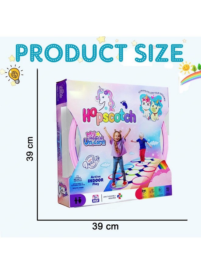 FunBlast Hopscotch Game - Indoor and Outdoor Active Play Rings Game for Kids - 14 Rings and 18 Connectors Jumping Game, Unicorn Hopscotch Game, Educational Colorful Rings Game for Kids - Image 2
