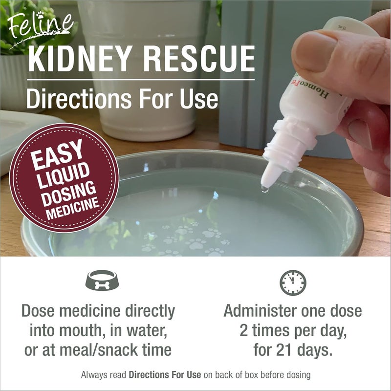 HomeoPet Feline Kidney Rescue Safe and Natural Renal Supplement for Cats and Kittens 15 Milliliters - Image 5