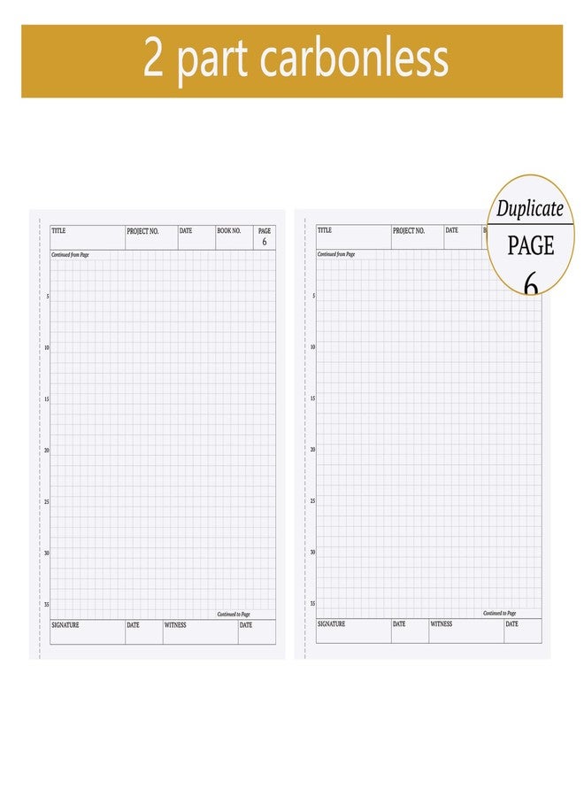 suituts 2 Pack Carbonless Chemistry Lab Notebook, 8.5X11 Inch Students Lab Notebook for Scientific/Physic/Biology, 50 Sets Per Pack, 4x4 Square Grid (Kraft) - Image 4