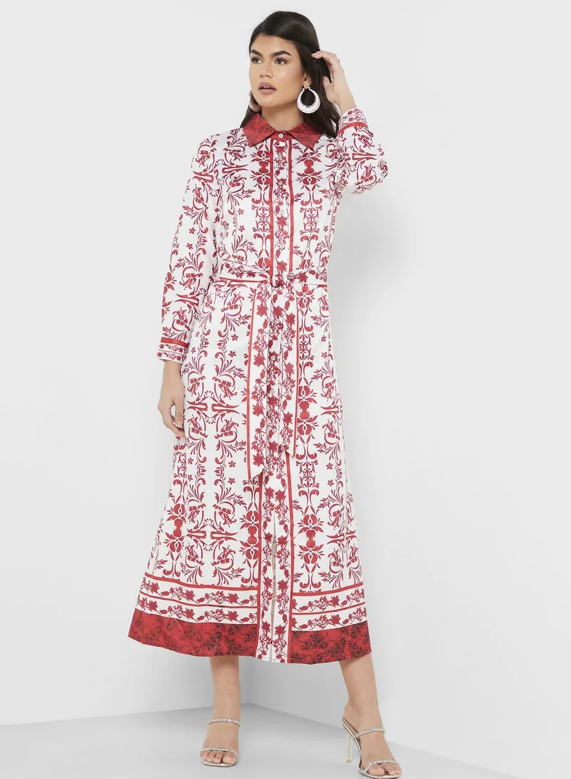 ELLA Floral Print Shirtdress