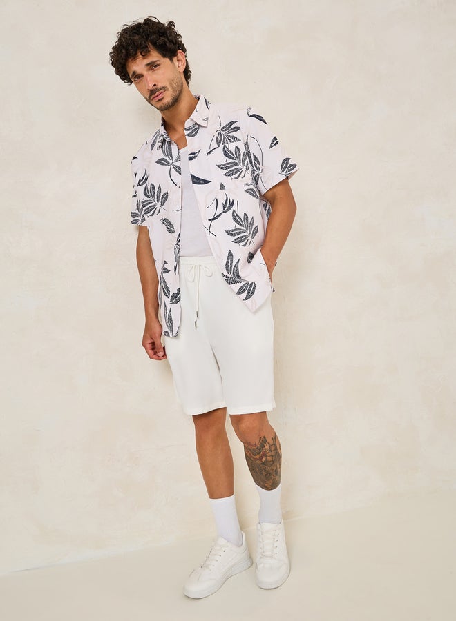 Styli Styli Summer Tropical Leaf Print Shirt and Shorts Co-Ords  - Image 2