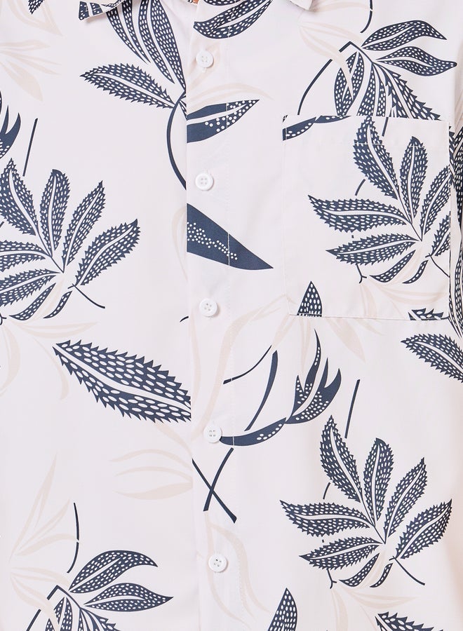 Styli Styli Summer Tropical Leaf Print Shirt and Shorts Co-Ords  - Image 4