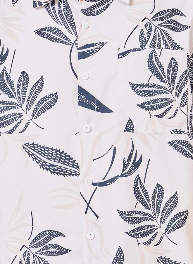 Styli Summer Tropical Leaf Print Shirt and Shorts Co-Ords