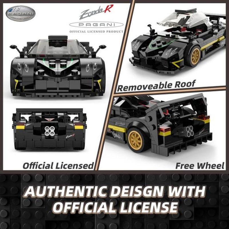 Rastar - Pagani Zonda R Bricks And Assemble car 1:28 387 Pieces - 93900-B - Image 4