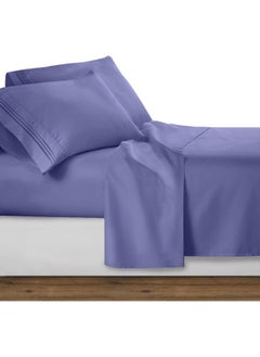 Clara Clark Queen Sheets Set, Deep Pocket Bed Sheets for Queen Size Bed - 4 Piece Queen Size Sheets, Extra Soft Bedding Sheets & Pillowcases, Steel Blue Sheets Queen