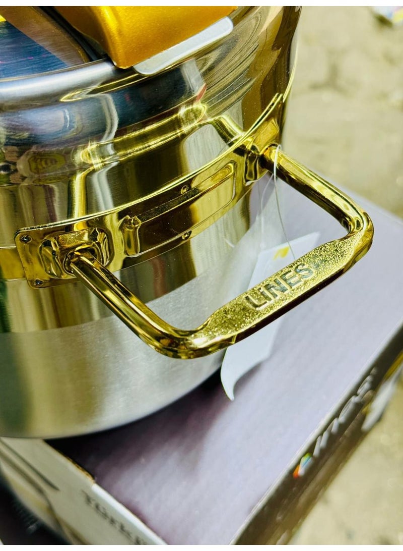 Lines Premium Pressure Cooker 8L – 18/10 Stainless Steel Turkish Pressure Cooker with Elegant Gold Design & Induction Base - Image 4