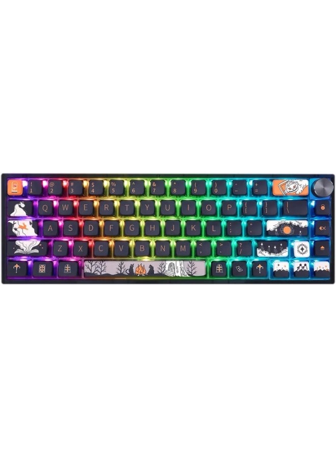 SKYLOONG GK68 RGB Gaming Keyboard – Gateron Optical Yellow Switch Hot Swappable (Dark Fairy Tale)  - Image 1