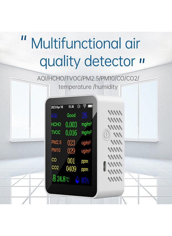 Generic - Portable Air Quality Meter 9in1 PM2.5 PM10 CO CO2 TVOC HCHO AQI Temperature and Humidity Tester Color Screen Carbon Dioxide Detector - Image 1