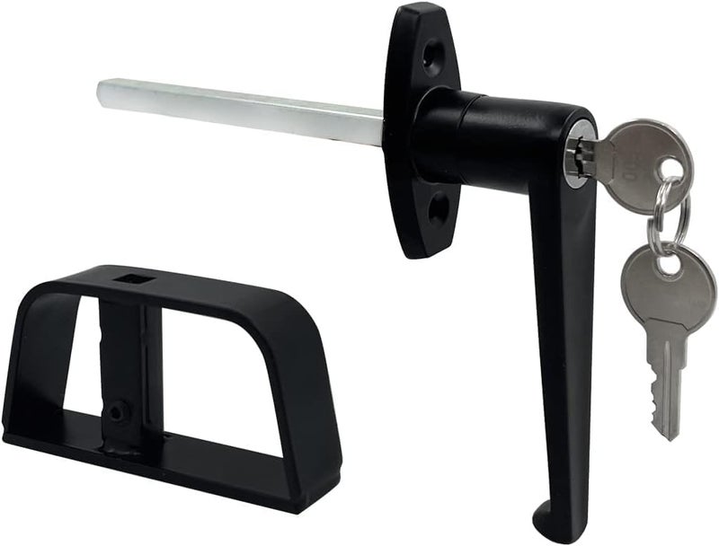 LePont L-Handle Lock Shed Door Latch Lock Kit with 2 Keys and 2 Screws, 5-1/2" Stem Barn Playhouse & Chicken Coop Door Lock - Image 4