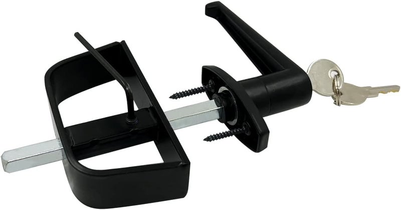 LePont L-Handle Lock Shed Door Latch Lock Kit with 2 Keys and 2 Screws, 5-1/2" Stem Barn Playhouse & Chicken Coop Door Lock - Image 2