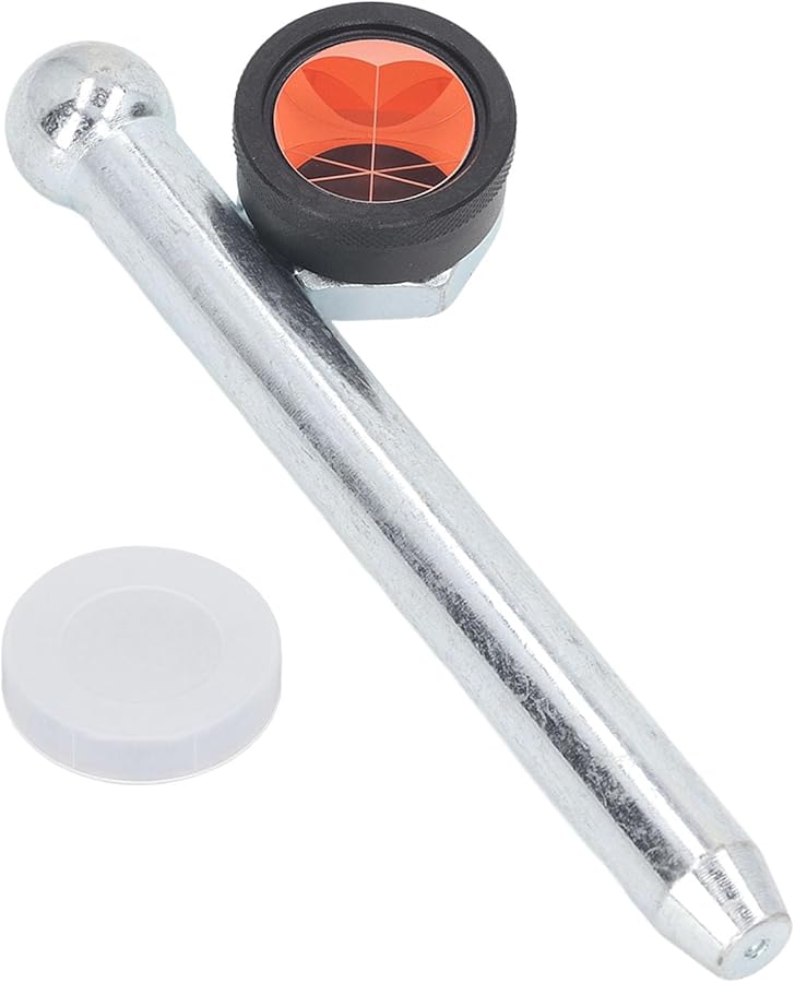Total Station Prism Optical Glass Surveying Tool 16cm Pole 16mm Diameter Durable Aluminum Alloy - Image 1