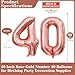 Lovoir Rose Gold 40 Number Balloons 40 Inch Giant Number 40 Balloons Foil Mylar Helium Rose Gold Number Balloons for 40th Birthday Party Supplies Anniversary Event Celebration Decorations - Image 4