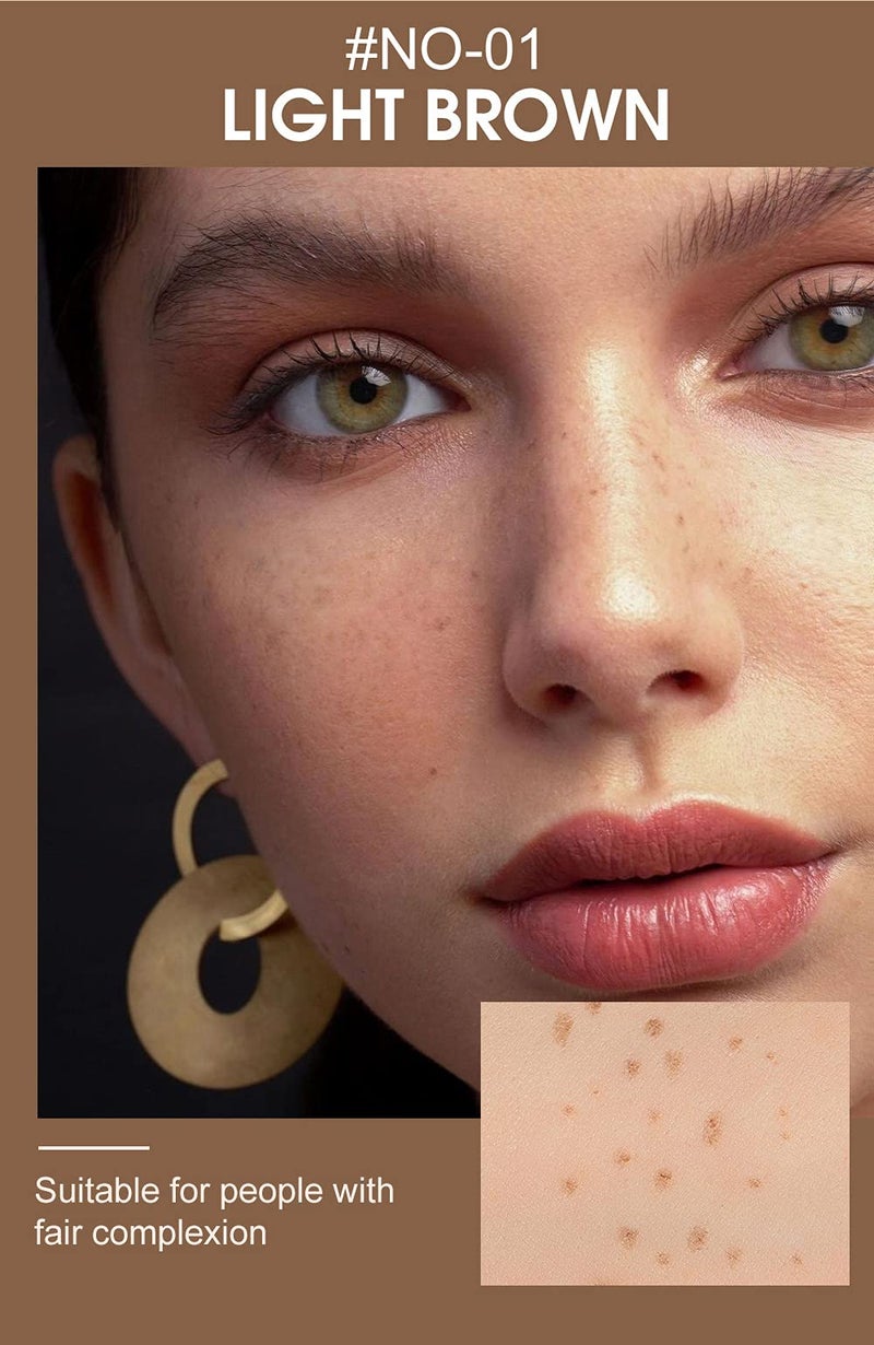 Aaiffey 2 Colors Freckle Pen Waterproof Long-lasting Quick Dry Small Spot Natural Lifelike Freckle Makeup Pen (Light Brown) - Image 3