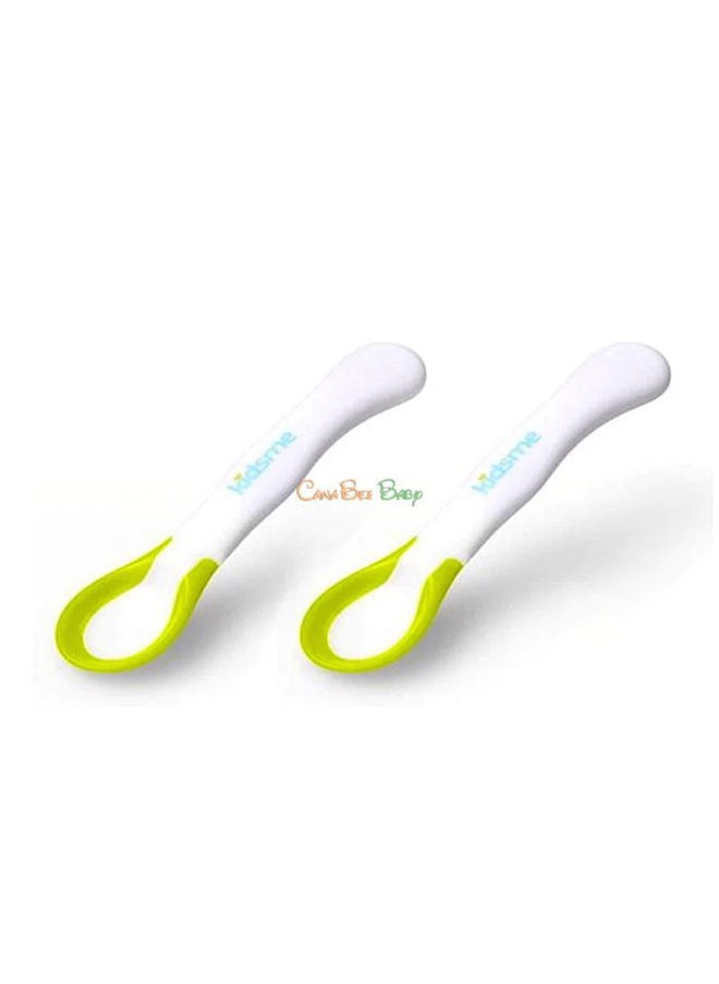 kidsme قطعتين ملعقة طعام بدرجة حرارة مثالية للأطفال الأولاد والبنات من عمر 6 أشهر فما فوق، ليموني  - Image 3