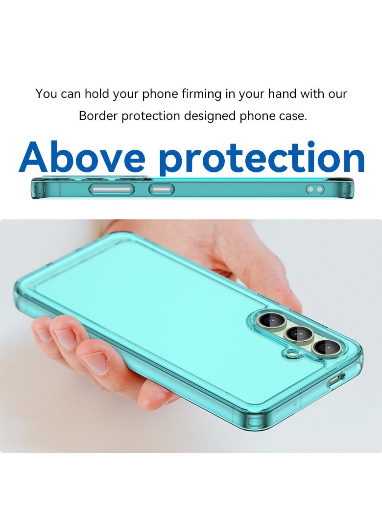 يوارب كينج جرابات هاتف TPU شفافة وناعمة وقابلة للتثبيت، جراب هاتف نحيف وشفاف مقاوم للصدمات لهاتف Samsung S24 FE أزرق - Image 4