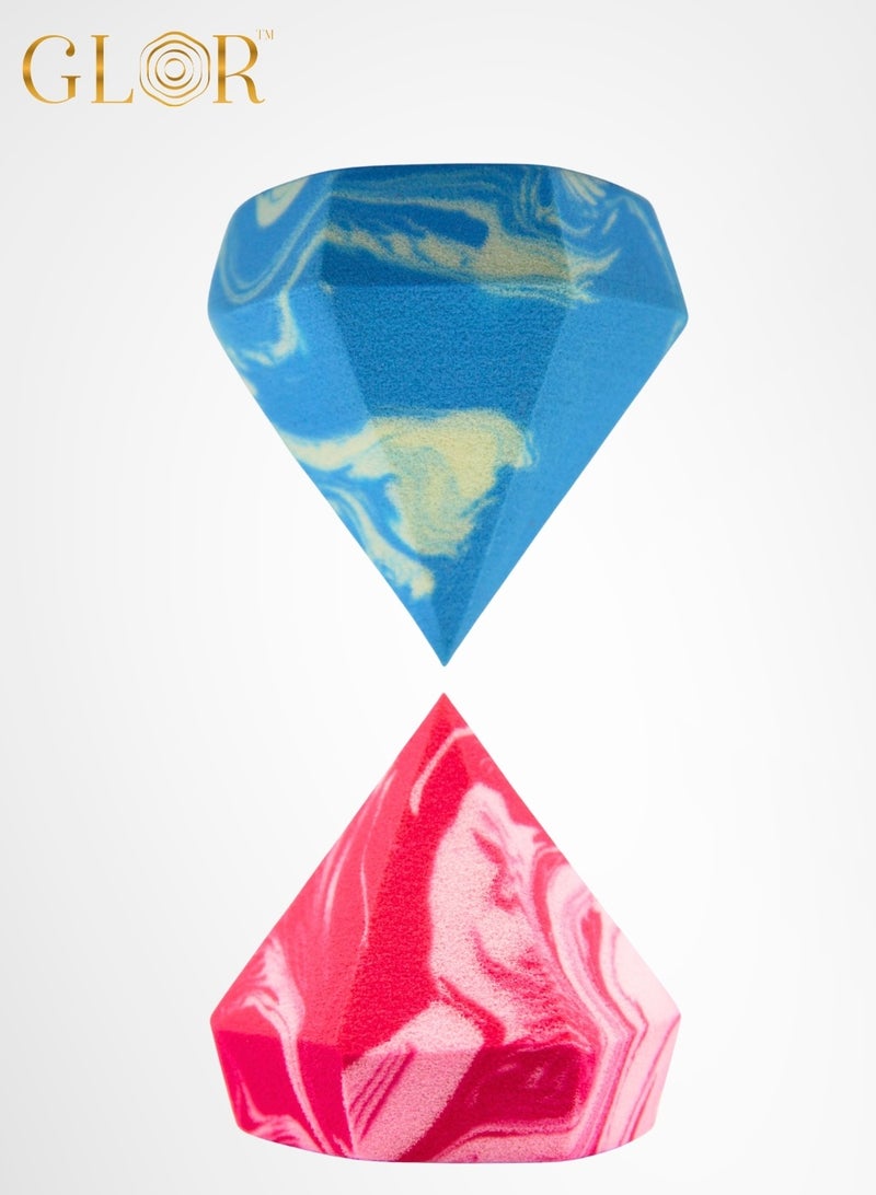 غلور  إسفنجة مكياج إليغانس بيوتي بلندر – خالية من اللاتكس، احترافية لتطبيق كريم الأساس، البودرة والكريم، للاستخدام الرطب والجاف، نباتية وخالية من القسوة - 2 pcs - Image 1