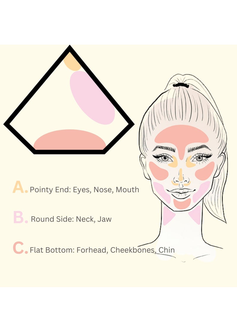 غلور  إسفنجة مكياج إليغانس بيوتي بلندر – خالية من اللاتكس، احترافية لتطبيق كريم الأساس، البودرة والكريم، للاستخدام الرطب والجاف، نباتية وخالية من القسوة - 2 pcs - Image 3