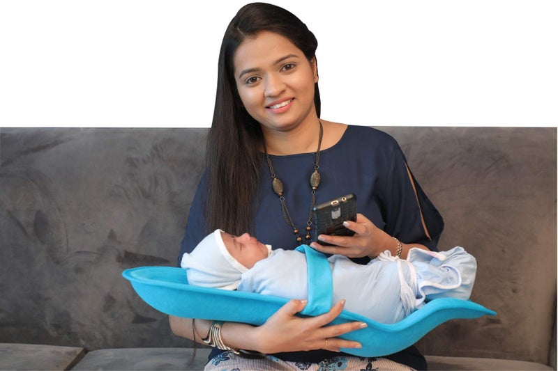 HOOPA 2-in-1 Infant Carrier for Newborn (0–4 Months) | Reclined Carrying & Breastfeeding Support | Strong Back Support | Indoor & Outdoor Use | Feeding Pillow | Nursing pad | Turquoise Blue - Image 2