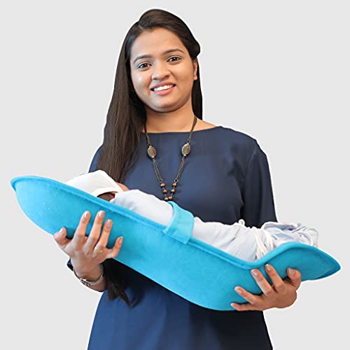 HOOPA 2-in-1 Infant Carrier for Newborn (0–4 Months) | Reclined Carrying & Breastfeeding Support | Strong Back Support | Indoor & Outdoor Use | Feeding Pillow | Nursing pad | Turquoise Blue - Image 3