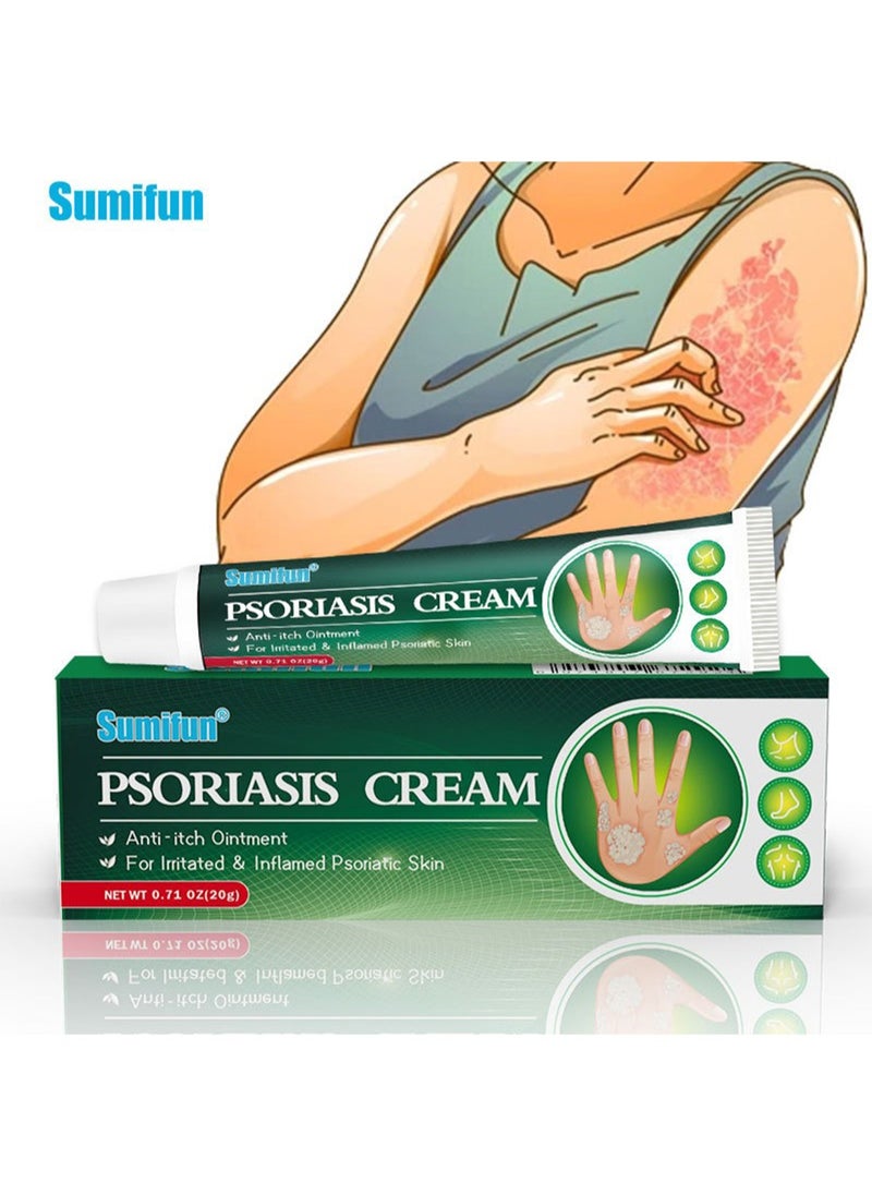 Sumifun - Psoriasis Cream, Anti-Itch Ointment, Fast Effective Psoriasis Cream for Itchy Scalp Face Body, Relieve Eczema Psoriasis Poison Ivy Bug Bites 20g - Image 1