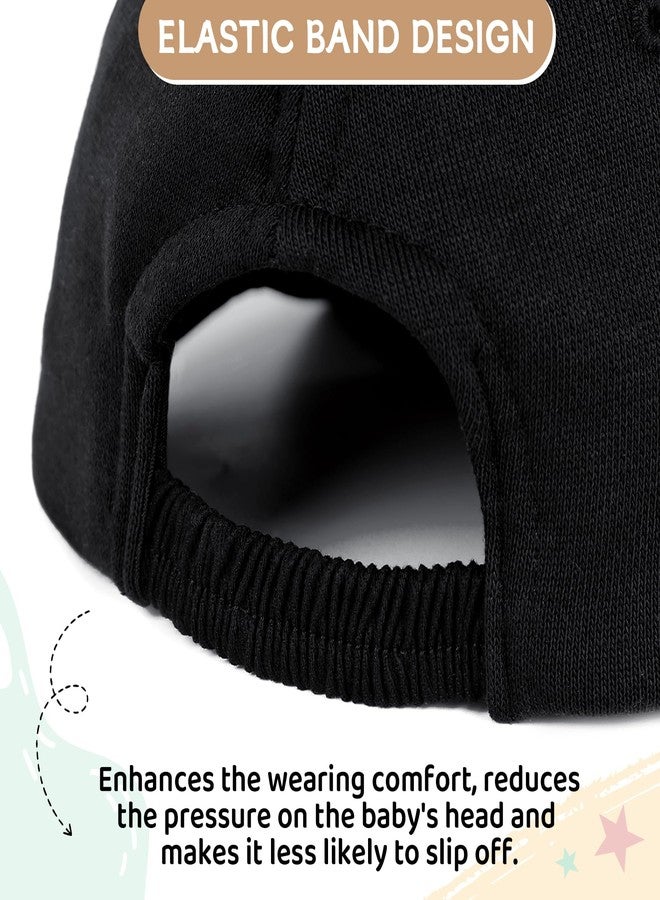 Durio Baby Baseball Hat Adjustable Baby Baseball Cap Soft Black Baseball Cap Sun Protection Babys Hats 0-3 Months Baby Boy Sun Hat A Black 0-3 Months - Image 3